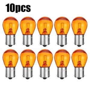 10Pcs2pcs 자동차 표시 등 브레이크 역방향 램프 주차 조명 LED 전구 12V 1156 BAU15S PY21W 앰버 노란색