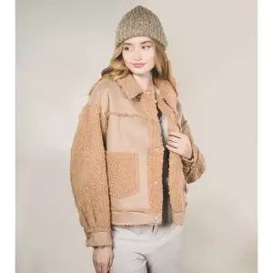 NEWIN 루즈핏 페이크퍼 크롭 스웨이트 무스탕 자켓 2345779