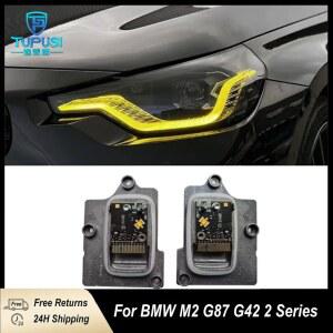 CSL 레몬 옐로우 DRL 일광 LED 칩 2022 2023 2024 BMW 호환 호환 2 시리즈 G87 G42 M2 M240I Refit Angel Eyes 주간 주행