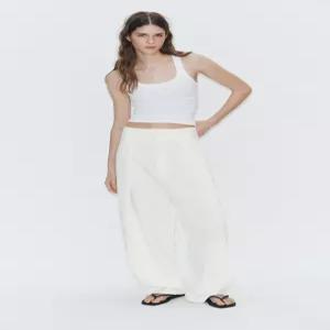 ZARA 벌룬 플리츠 팬츠 - 크림 1255/527/712