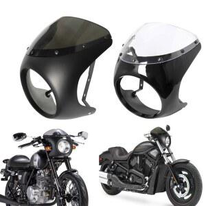 Harley Sportster Bobber Touring 혼다 오토바이 유니버설 카페 레이서 7 인치 헤드 라이트 핸들 바 페어링 윈드 실드 키트