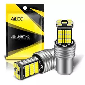 Aileo 2pcs 1156 BA15S P21W 자동차 LED 역방향 전구 45pcs 4014SMD VW Passat B5 B6 골프 Canbus 자동 램