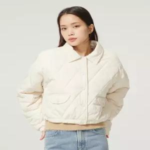 리 우먼 크롭 퀼팅 점퍼 아이보리 LE2403JK61IV 4343909