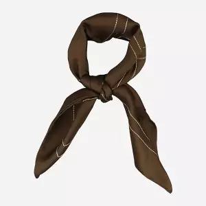 [토템]6F 263 WSC0200 FB0704 081 자수 모노그램 실크 스카프 모카