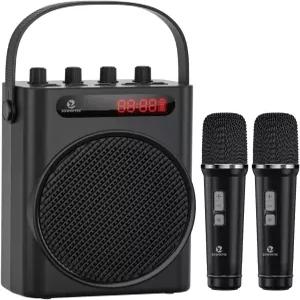 ZOWEETEK 60W 보이스 앰플리파이어 무선 마이크 2개 지원 PA 시스템 노래방 기기 휴대용 스피커