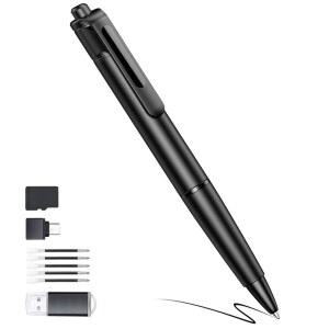 TMKLOE 2.7K 소형 캠 카메라, 64GB 휴대용 카메라 펜, 미니 펜(유광 블랙)