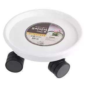 고품질 이동식 바퀴 원형 받침대 화분용 3호 화이트 원형화분받침 바퀴화분받침 플라스틱받침 WFPAXIC
