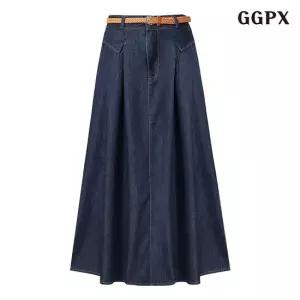 택가 89,000원 [GGPX]데님벨티드 핀턱 스커트 (GPBWH010D)