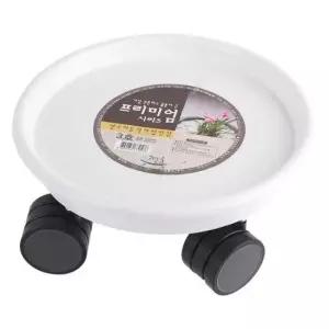 원형 화분용 바퀴 원형 이동식 받침대 3호 화이트