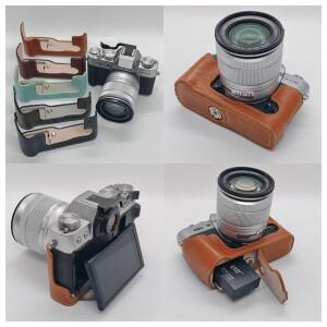 Fujifilm Fuji X-T30III 하프 바디 보호 커버 배터리 오픈 디자인 케이스용 레트로 복고풍 엔틱 PU 카메라