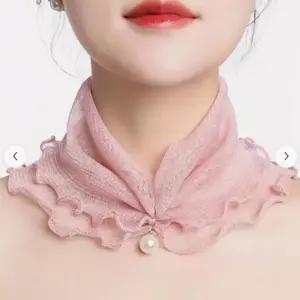 여성 펄 진주 목주름 스카프 8종