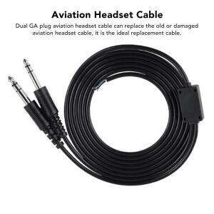Aviation Headset Replacement Cable for David Clark AVCOMM Pilot Dual GA Plug Headphone DIY 6.6ft