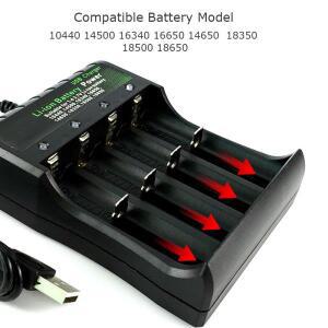 18650 배터리 충전기 검정색 1 2 4 슬롯 AC 110V 220V 듀얼 18650 충전 3.7V 충전식 리튬 배터리 충전기