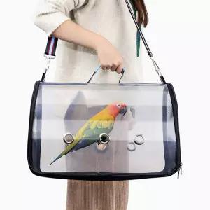 휴대용 앵무새 투명 이동장 이동가방 새장 외출 대형