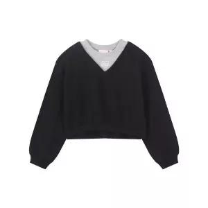 [NBA KIDS]여아 크롭 기모 맨투맨 BLACK K254TS600P