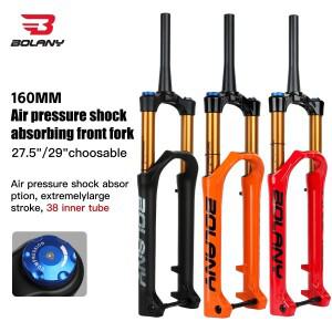 볼라니 38mm 스탠션 자전거 포크 MTB 서스펜션 에어 27.5/29인치 160mm 트래블 댐핑 리바운드 조절 가능 15