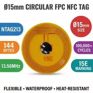 NXP NTAG213 FPC RFID NFC 태그 미니 플렉서블 15mm