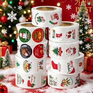 500Pcs 메리 크리스마스 씰 스티커는 DIY 선물 장식을 장식합니다. 베이킹 패키지 봉투 및 파티 문구류