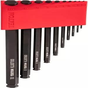 TEKTON 숏 암 볼 엔드 육각 L-키 세트 10개입 KLX91212 (1.3 - 10 mm 일반 사이즈) 망간 인산염 마감 홀더