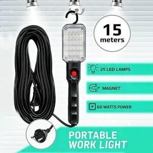LED 트러블 라이트 휴대용 유선 작업등 & 자석 이중 회전 후크 (자동차 수리, 기계, 건설, 유지보수 작업용
