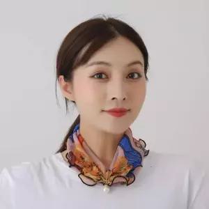 [제이큐]진주 망사 넥워머 넥커버 목주름 가리개 스카프
