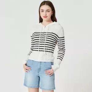 GUESS [(진)]여성 후드 스트라이트 스웨터 집업 OO1S2671 1090124523 _BON