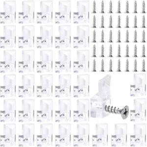 36 PCS 미러 홀더 클립 키트 벽용 행거 투명 플라스틱 리테이너 나사가 달린 프레임리스 유리 걸이 및 고정