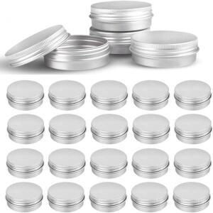 10pcs 5g 10g 20g 30g 빈 실버 알루미늄 통 캔 스크류 탑 라운드 캔들 스파이스 뚜껑 컨테이너