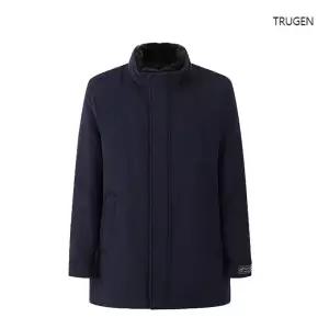 [롯데백화점]트루젠 FW 네이비체크머스크렛 퍼카라 탈부착 캐시미어 혼방 다운코트J-TEW0-CL150-412