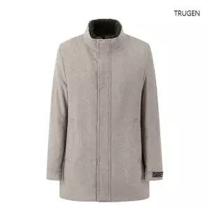 [롯데백화점]트루젠 FW 베이지 머스크렛 퍼 카라 탈부착 캐시미어 혼방 다운코트 J-TEW0-CL140-150