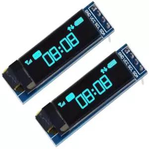 OLED 128x32 디스플레이 0.91인치 파란색 I2C 인터페이스 Arduino ESP32 Raspberry Pi 호환 2개 세트