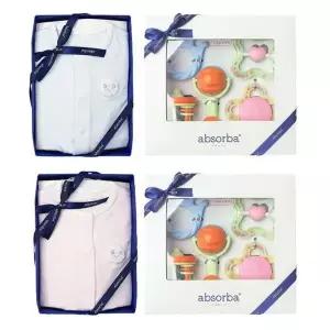 [NS홈쇼핑](압소바쌍둥이양띠출산,백일옷)양이소프티우주복두벌+5종딸랑이세트(AB2655NU22SE..[36038644]
