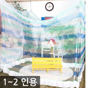 제이제이몰 솔표 블루 모기장 1~2인 벌레 야외 중형 방충망 생활용품 모기 캠핑 여름