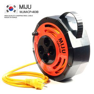 국산 캠핑릴선 MJM-CP-40B 전기릴선 캠핑케이블 4구 15M 연장선 전선릴 정격 정량 연장케이블