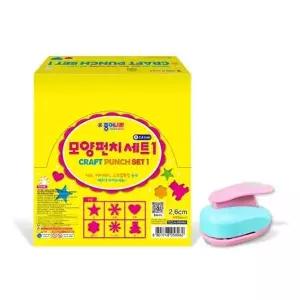 [제이큐]종이나라 펀치세트1 대 6입(별 눈꽃 하트 꽃송이 코스모스 곰) 절단