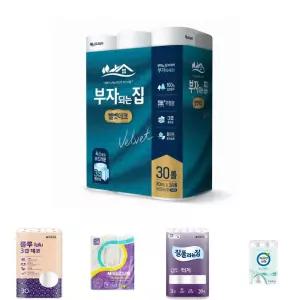 모나리자 부자되는집 벨벳데코 3겹30롤/집들이/선물/잘녹는/부드러운/고급/이사/실속형/프리미엄/화장실