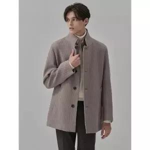 [GLXY (GALAXY LIFESTYLE)]GLXY [25FW] [갤럭시 라이프스타일] 조직감 울 패널 반코트 - 베이지 (GC5930...