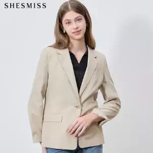 [쉬즈미스(SHESMISS)] 품격있는 베이직 원버튼 린넨 재킷 (택가격: 338000원)