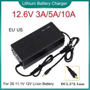 12.6V 3A 5A 10A 리튬 배터리 충전기 AC110-220V ~ DC 3S 11.1V 12V 전원 공급 장치 분무기 리튬 이온 배터