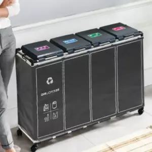 재활용 AQN127H2 분리수거함 분리수거대 쓰레기통 4단 커버 세트