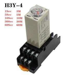 1세트 H3Y-4 전원 켜기 시간 지연 릴레이 타이머 DPDT 14핀 1-60초/3분-60분 220v 110V 24V