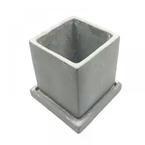 모던 시멘트 화분 사각 13x13x15cm 장식 디자인 실내 식물 인테리어 소품 정원 꾸미기