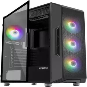 Zalman i3 NEO ATX 미드 타워 PC 케이스 고성능 공기 흐름을 위한 고정 RGB 팬 4개 사전 설치 스윙 도어