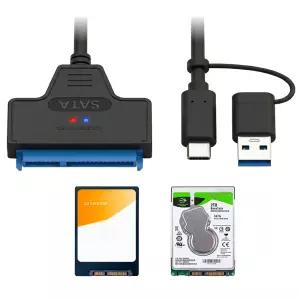 듀얼 SATA to USB C타입 A 2.5형 HDD SSD 외장 하드 연결선 스토리지 확장 케이블 변환 젠더 컨버터 어댑터