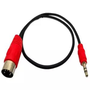 MTUERANC 5핀 DIN 케이블 MIDI 수컷에서 3.5mm TRS 스테레오 플러그 오디오 연결 사운드 카드용 키보드