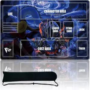 원피스 카드 게임용 덱소제닉스 플레이매트 24 x 14인치 고무 TCG 표시된 구역 포함 아크릴 카운터 31개 및