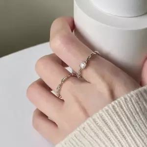 스퀘어 비즈 반지 레이어드 데일리 실버반지 커플링 우정링 액세...