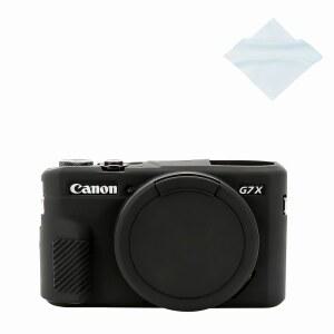 YISAU G7X MARK II 카메라 케이스 캐논 POWERSHOT II용 분리형 렌즈 커버 실리콘 커버 액세서리 가벼운 고무 소프트 케이스 - 글래머 블랙