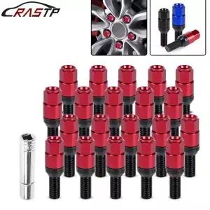 RASTP20pcs/set 레이싱 M14x15 휠 러그 볼트 대부분의 자동차 RSLN053 용 알루미늄 캡이있는 방지 너트