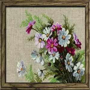 RIOLIS 코스모스 583 플로럴 십자수 키트 30x21cm 초보자 및 숙련자용 꽃 자수
